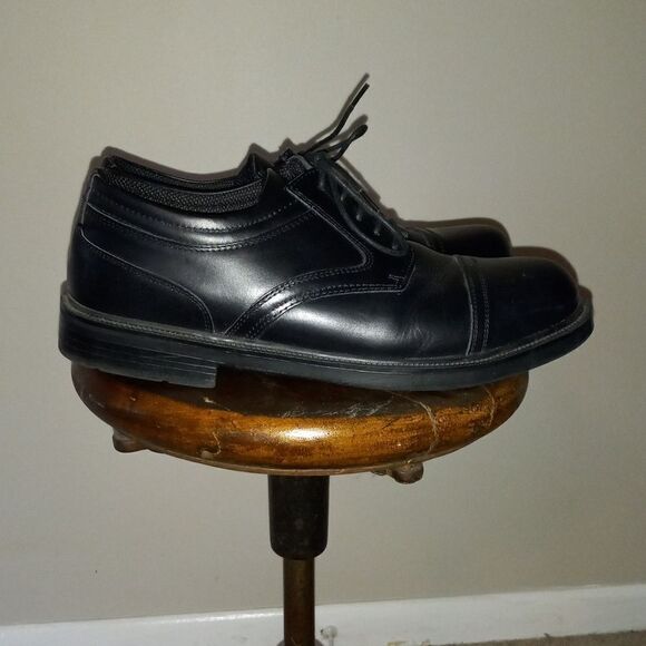 MEN'S BLACK LEATHER DEER STAGS LACE UP SHOES, SIZE 10.5 MEDIUM WIDTH - Picture 6 of 9